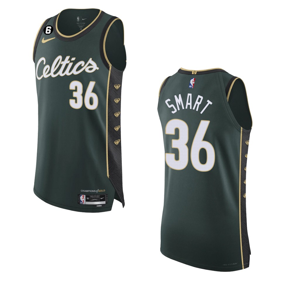 Men's Boston Celtics Marcus Smart #36 City Edition 2022-23 Green Jersey 2401SFRS